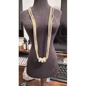 Womens Layered Silver  bead necklace